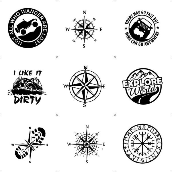 Компас роза ветров наклейка