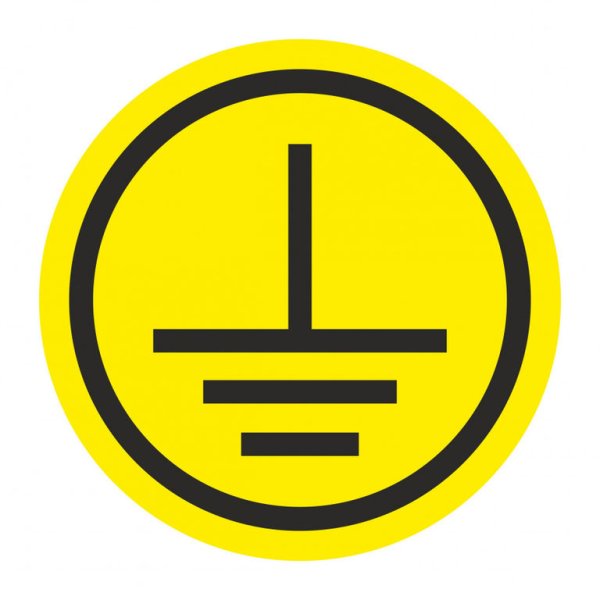 Знак безопасности заземление 30х30