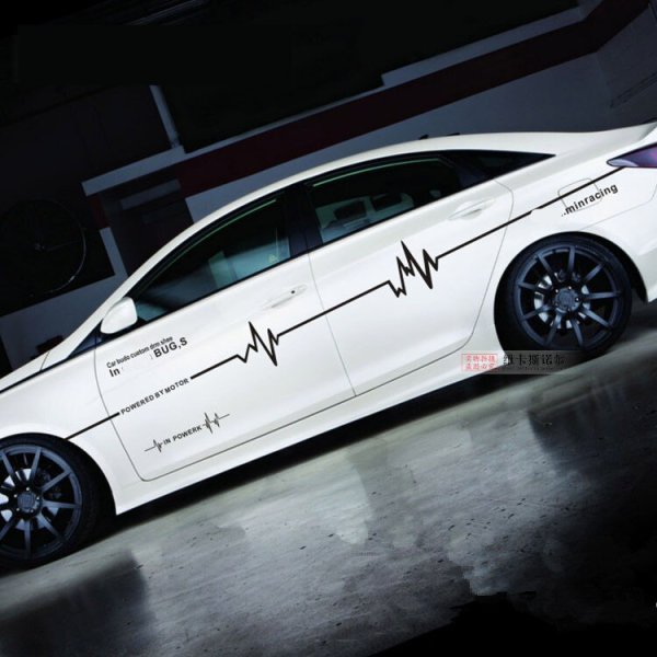 Наклейки на черную машину