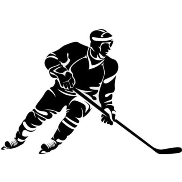 Силуэт хоккеиста для наклейки