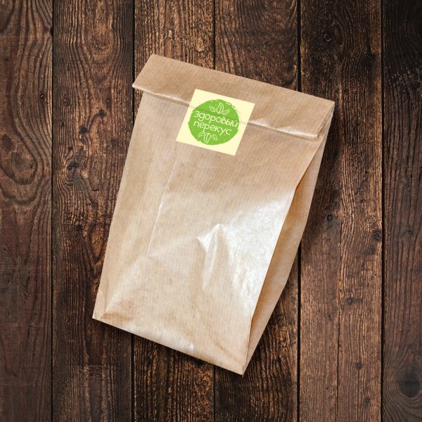 Крафт пакет с наклейкой