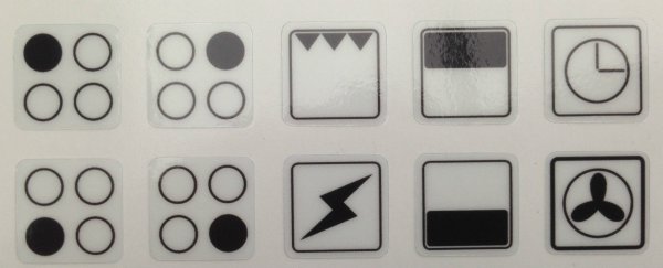 Cooker Oven Stove range Hob Stickers symbols Replacement Labels knob Decals