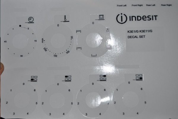 Лицевая панель газовой плиты Индезит