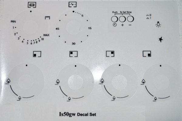 Наклейка на газовую плиту Индезит
