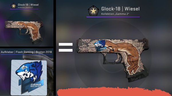 Глок ласка с наклейкой вой