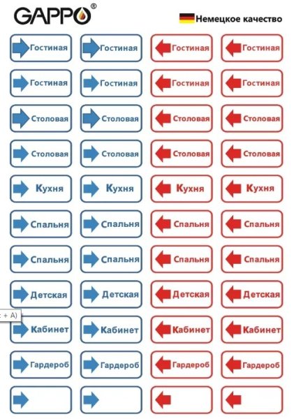 Набор наклеек для сантехники и отопления