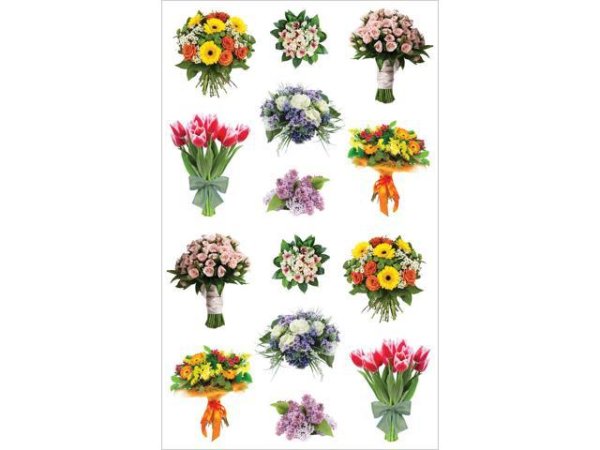 Наклейки на цветочные букеты