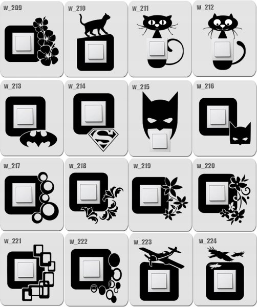 Наклейки на выключатели и розетки