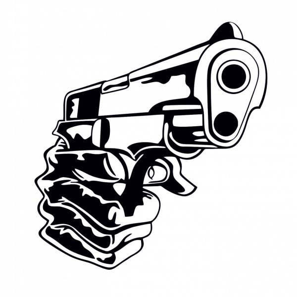 Наклейки на авто пистолет