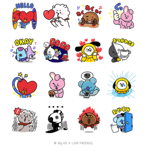 БТС персонажи Стикеры для