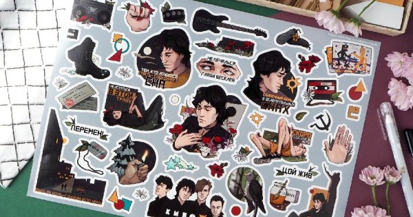 Наклейки на авто Цой