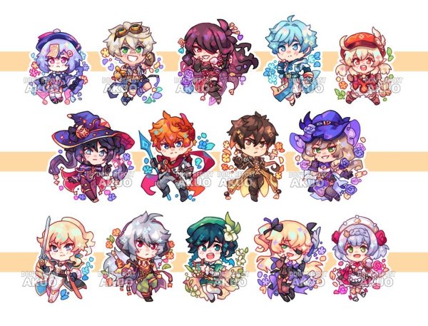 Genshin Impact наклейки