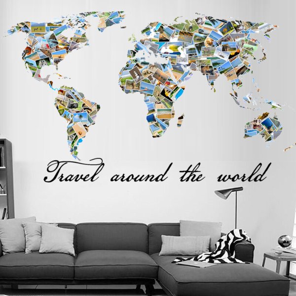 Наклейка на стену карта