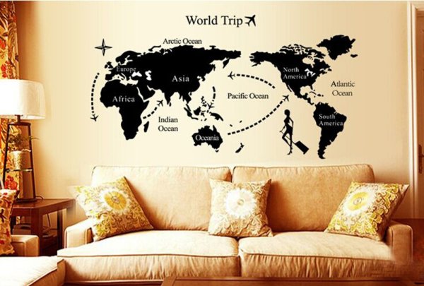 Интерьерная наклейка на стену карта