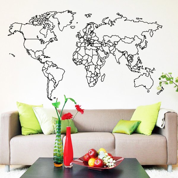 Карта мира трафарет на стену