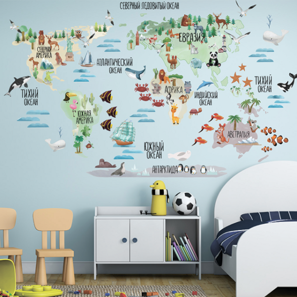 Дизайнерские наклейки для интерьера на тему путешествий