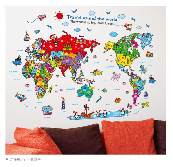 Наклейка на стену карта