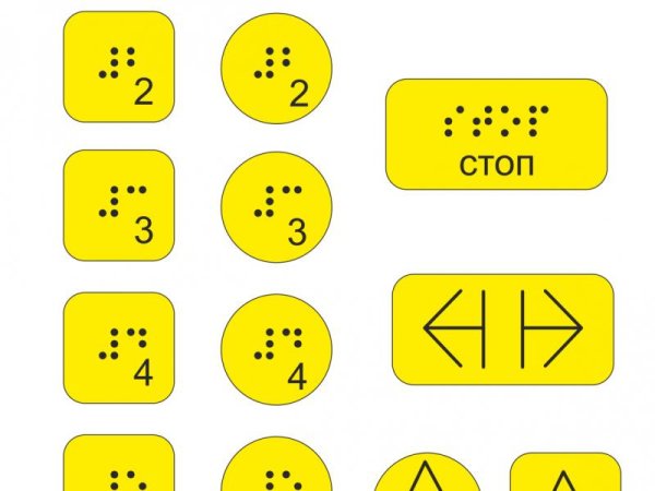 Тактильная табличка Брайля лифт 300х100 3-4 мм