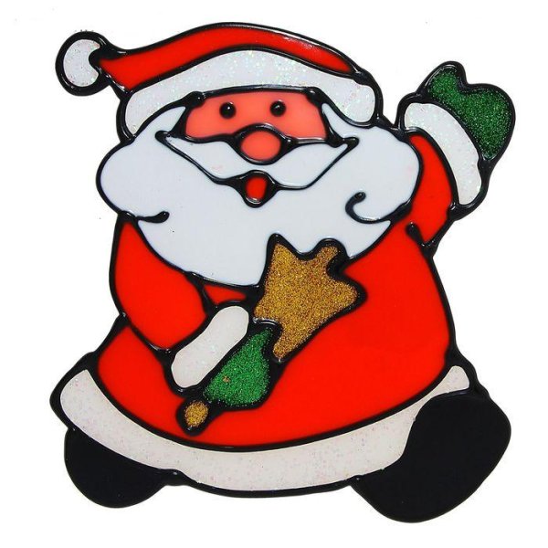 Новогодняя наклейка дед Мороз