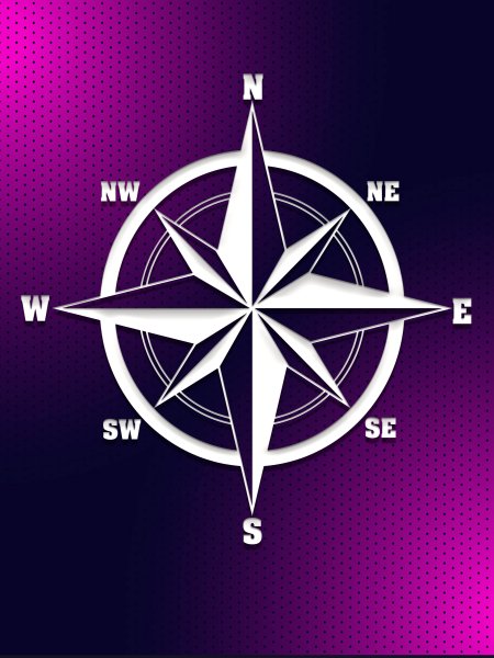 Наклейка роза ветров на авто