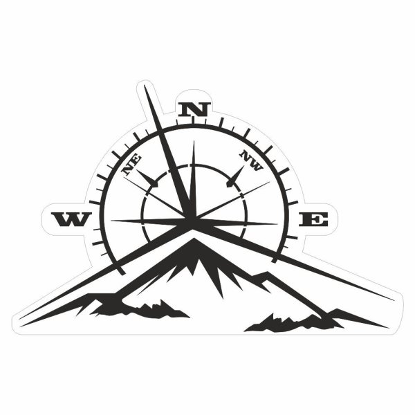 Наклейка на авто компас роза ветров