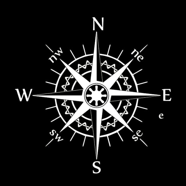 Наклейка компас горы