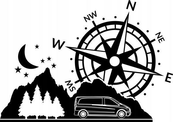 Наклейка на машину компас ветров