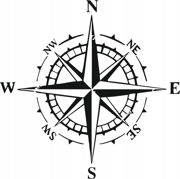 Наклейка на авто компас роза ветров