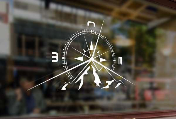 Компас роза ветров наклейка