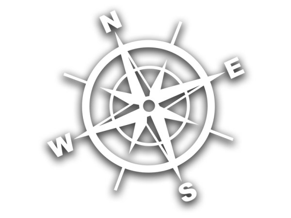 Наклейка роза ветров компас горы