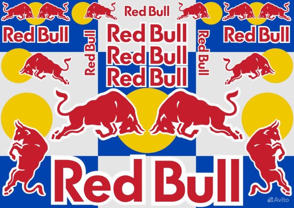 Red bull наклейка на авто