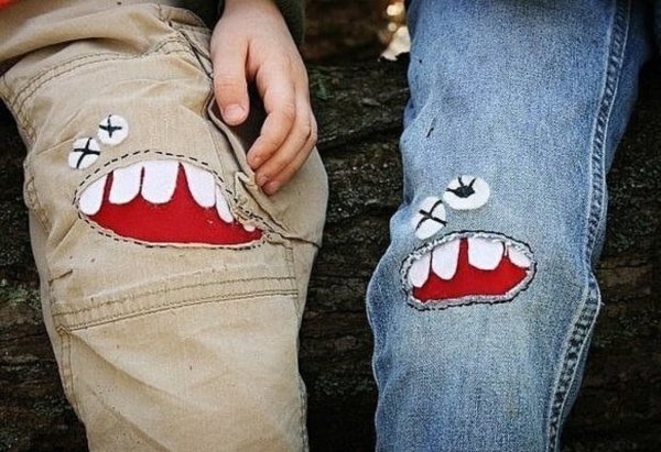 Красивая заплатка на детские джинсы