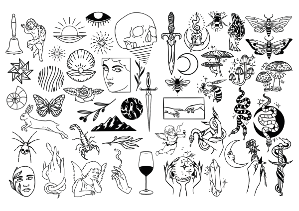 Стикеры для ежедневника черно белые осень