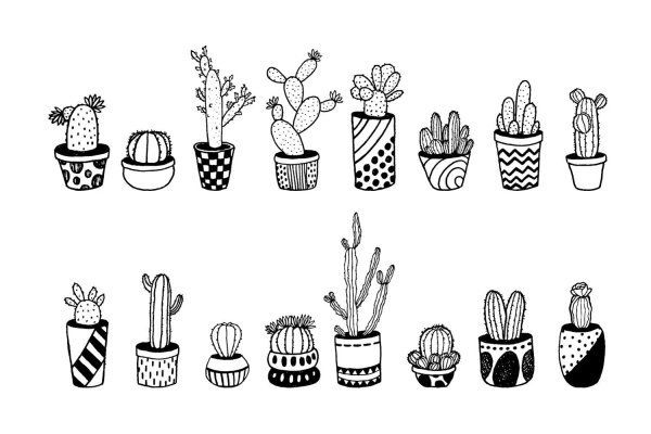 Чёрно-белые Стикеры для распечатки