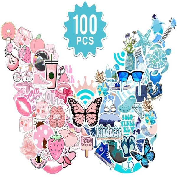 С наклейками синяя