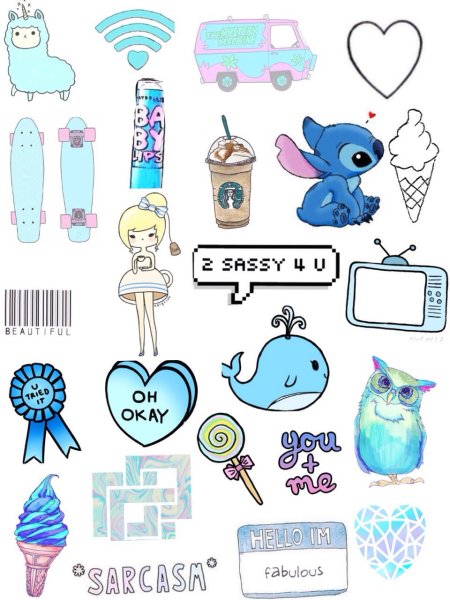 С наклейками синяя