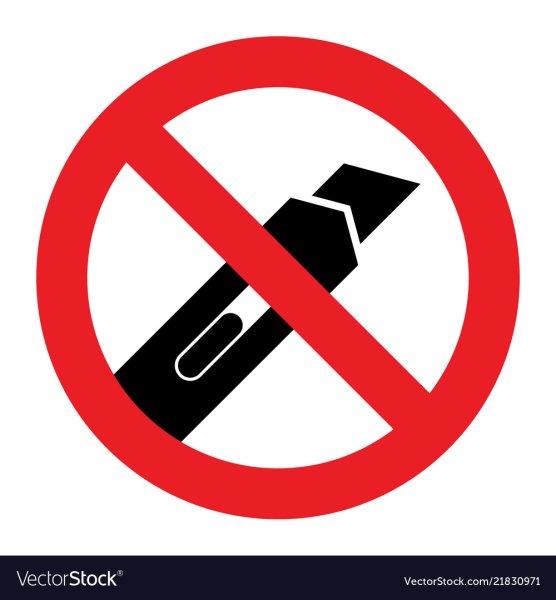 Не резать ножом знак