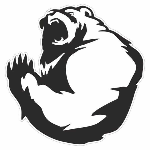 Наклейка морда медведя