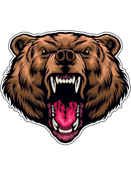 Силуэт головы медведя