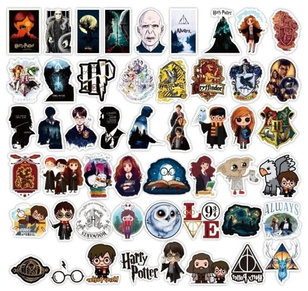 Наклейки Гарри Поттер 50 шт