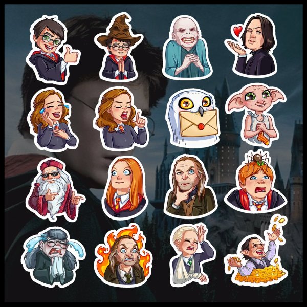 Наклейки Гарри Поттер в хорошем качестве