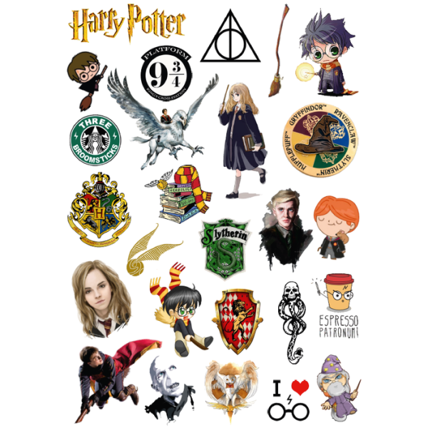 Гарри Поттер наклейки а4