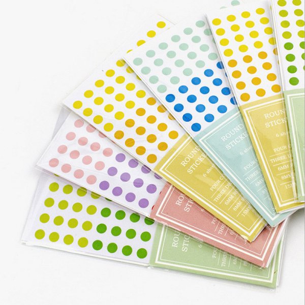 Стикеры круглые цветные