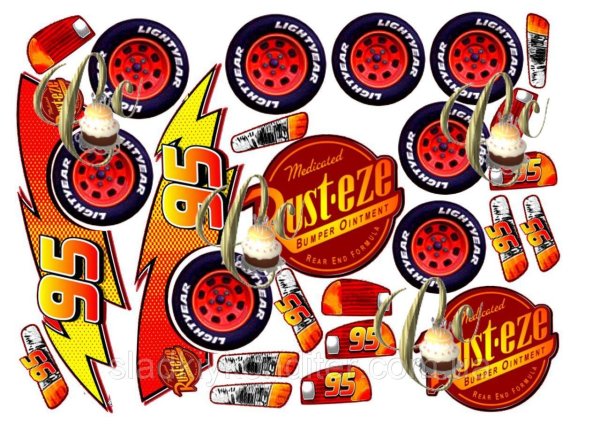 Наклейки молния Маккуин молния Маккуин