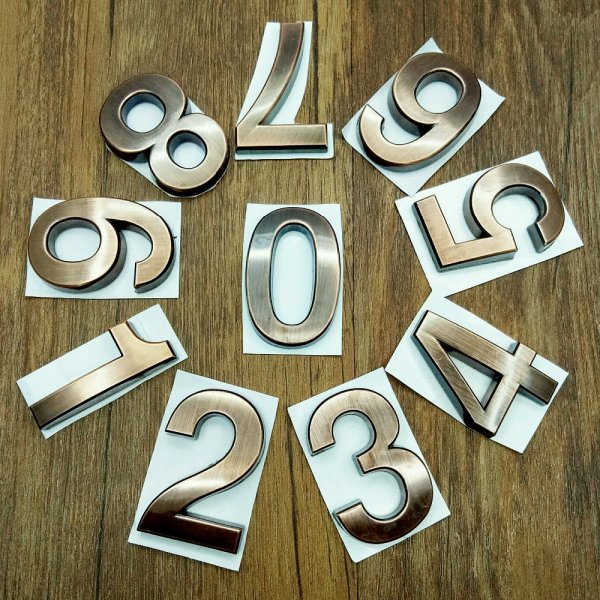 Наклейки металлические цифры