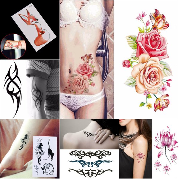 Тату наклейки на тело женские
