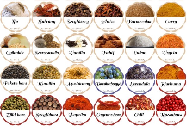 Этикетки для специй