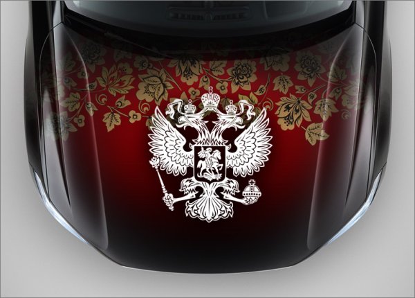 Герб России на капот авто