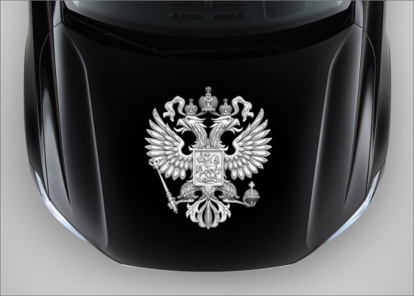 Наклейка герб на капот Размеры