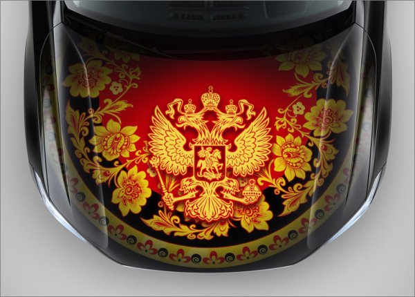 Герб на капоте ВАЗ 2114